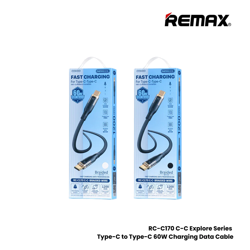 Cable Usb Tipo/C A Tipo/C 60W Rc-C170 Black Remax 2