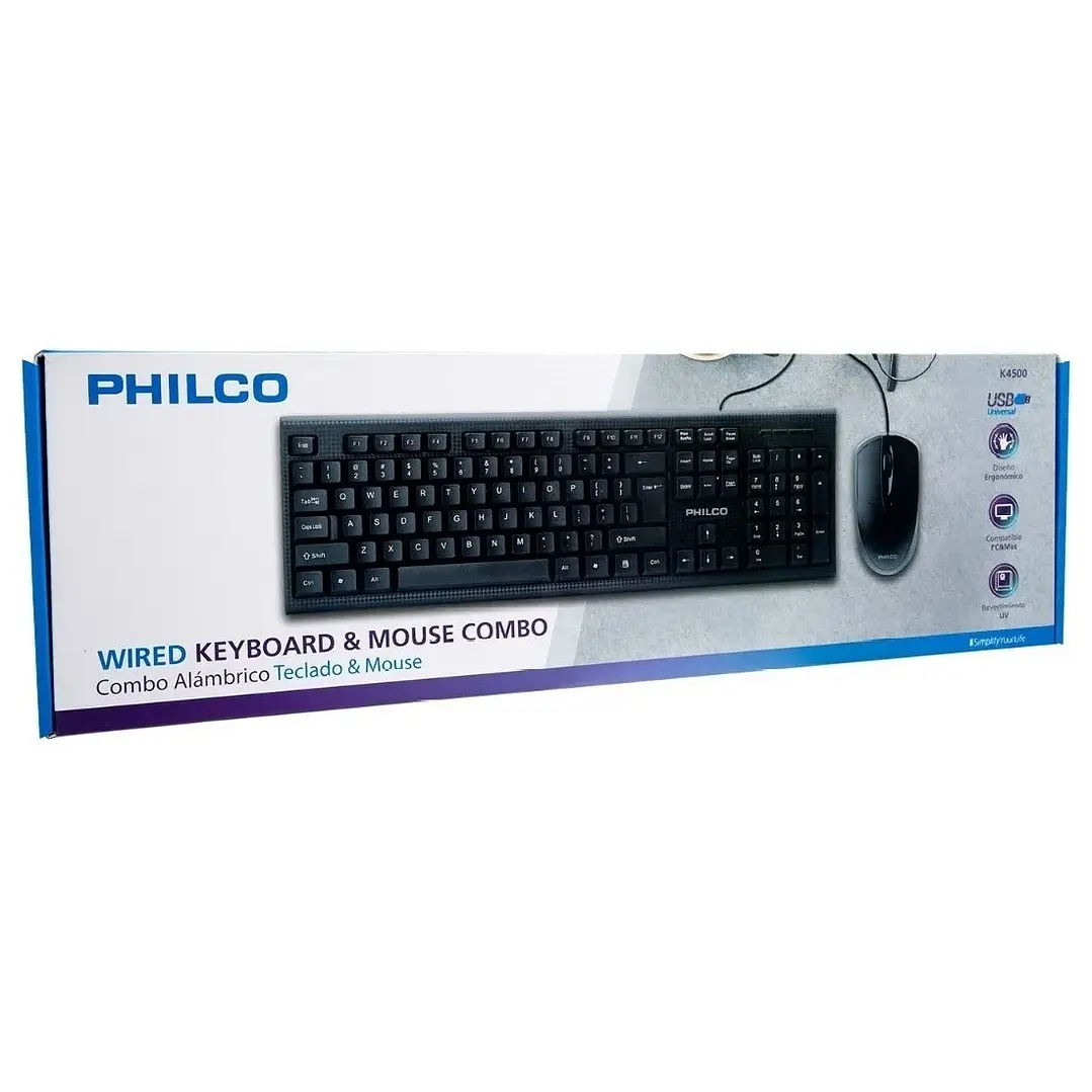 Teclado + Mouse Alambrico K4500 Philco 4