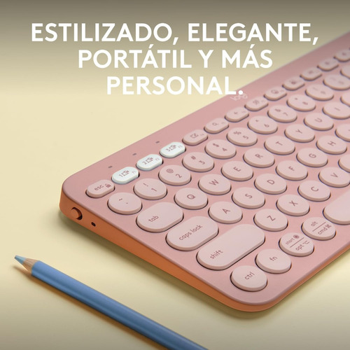 Teclado Bluetooth Logitech Pebble Keys 2 K380S Qwerty Teclado Rosado Idioma Español 2