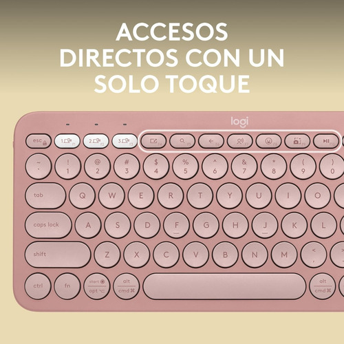Teclado Bluetooth Logitech Pebble Keys 2 K380S Qwerty Teclado Rosado Idioma Español 4