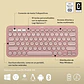 Teclado Bluetooth Logitech Pebble Keys 2 K380S Qwerty Teclado Rosado Idioma Español - Miniatura 6