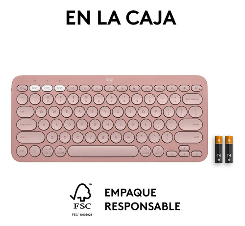 Teclado Bluetooth Logitech Pebble Keys 2 K380S Qwerty Teclado Rosado Idioma Español 10