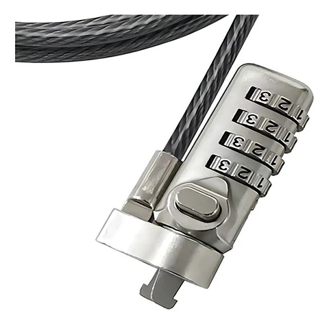 Candado De Seguridad Para Notebook Nano Slot, Con Clave Plateado