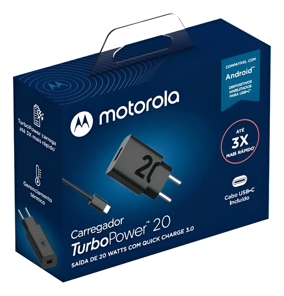 Cargador 30W Tipo C 1Mt Skm209-C Turbo Power Motorola 1