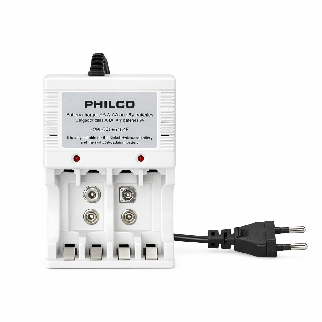 Cargador C/4Pilas Aa 2700 Mah Precargadas Philco 1