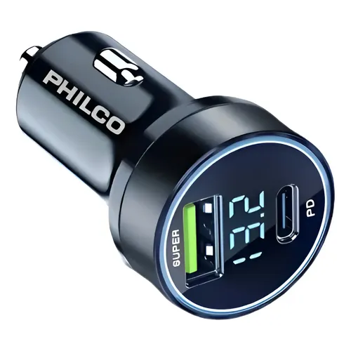 Cargador De Auto Qc3.0 Usb Philco  2