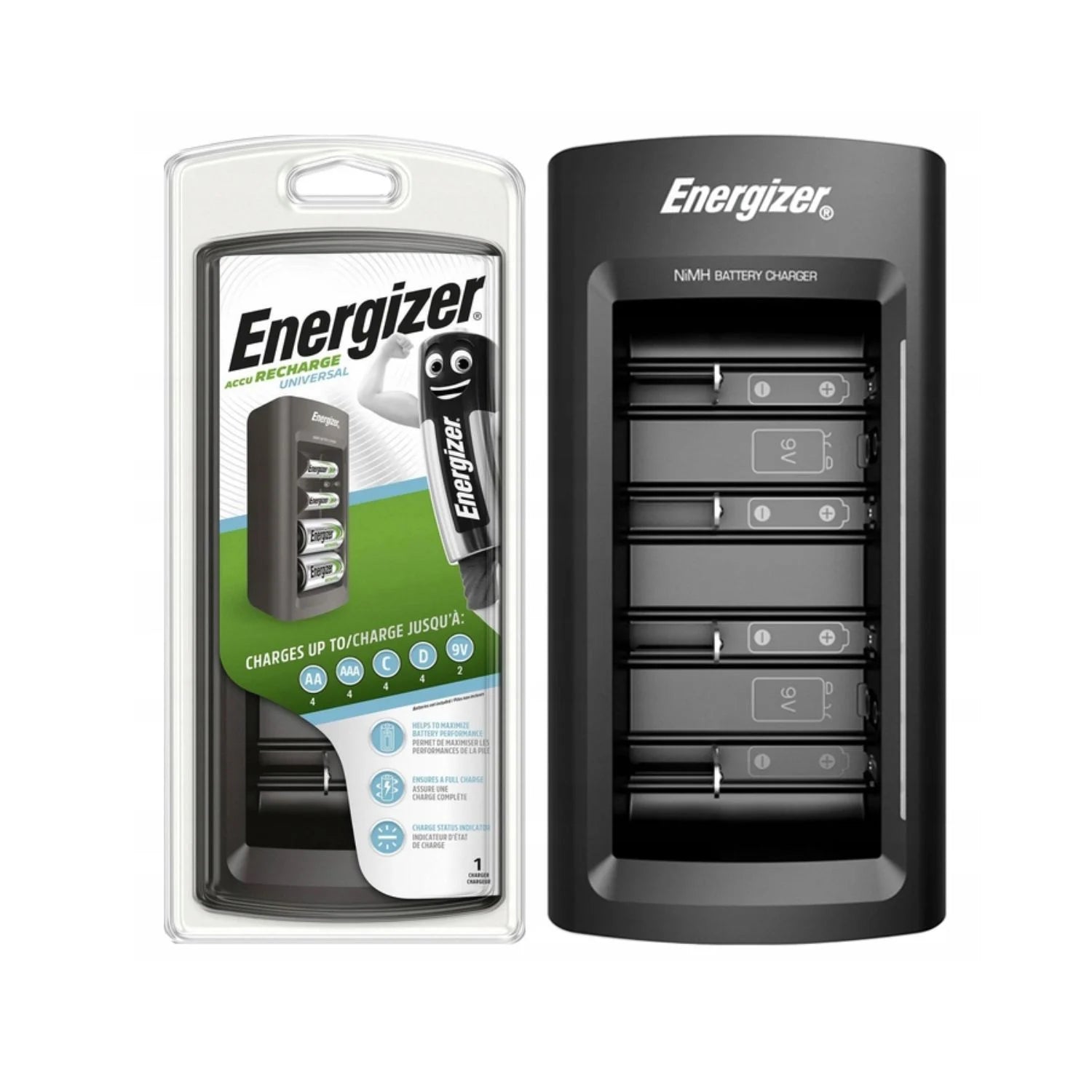 Cargador De Pilas Universal Energizer Aa Aaa C D 9V 1