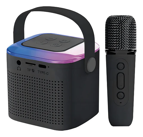 Parlante Inalambrico Bluetooth +Microfono Inalambrico Negro