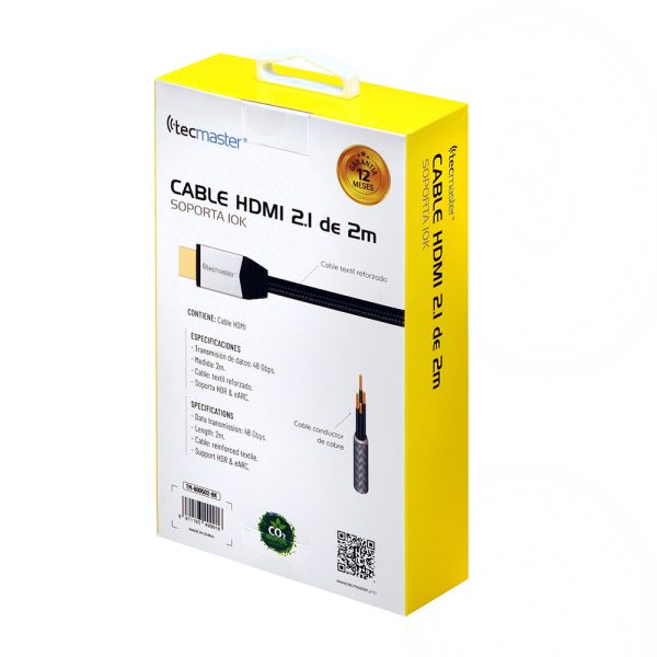 Cable Hdmi 2.1 8K 2M Tecmaster Reforzado 5