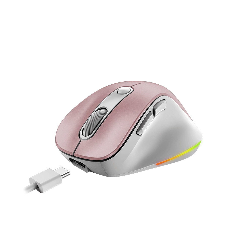 Mouse Inalámbrico Genius Mini Ergo 9000S Pro, Color Rosado 2