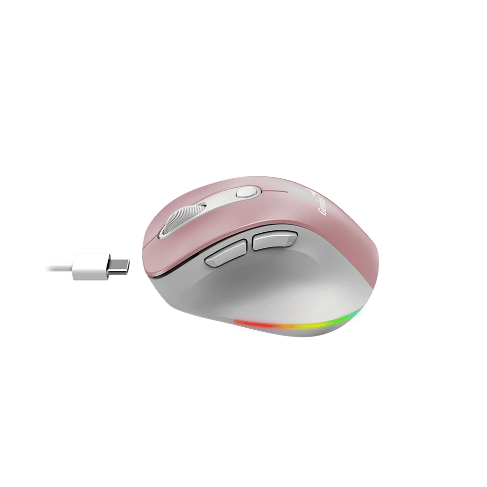 Mouse Inalámbrico Genius Mini Ergo 9000S Pro, Color Rosado 3