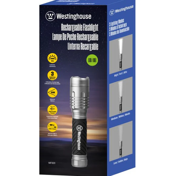 Linterna Recargable 2000 Lúmenes Wf301‑Cbh Westinghouse 1