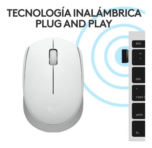 Mouse Inalambrico Logitech M170 Blanco 6