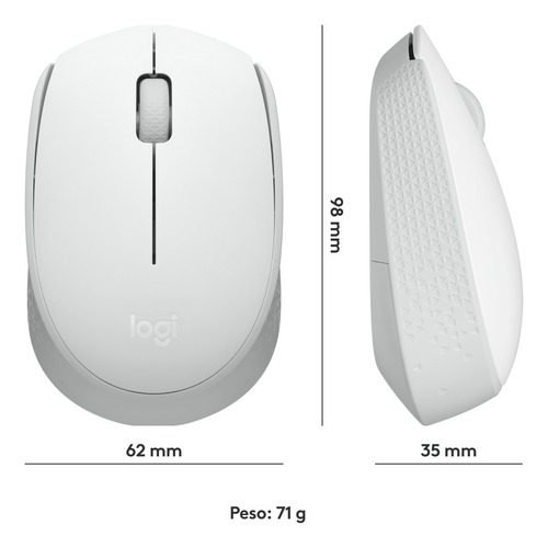 Mouse Inalambrico Logitech M170 Blanco 8