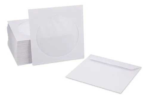 Pack 100 Unid. Sobre Blanco Cd/Dvd Con Ventana 2