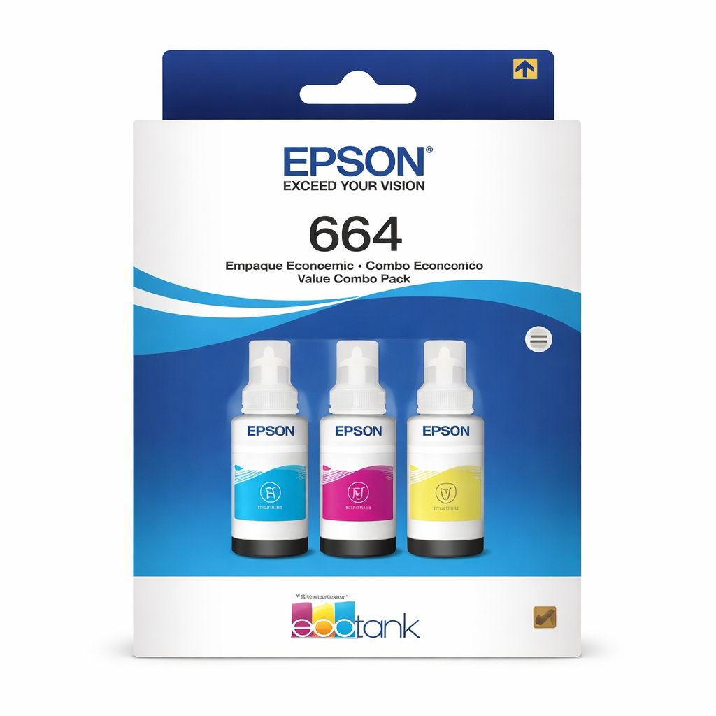 Pack Tinta Epson T664 Original 70Ml 3 Colores 1
