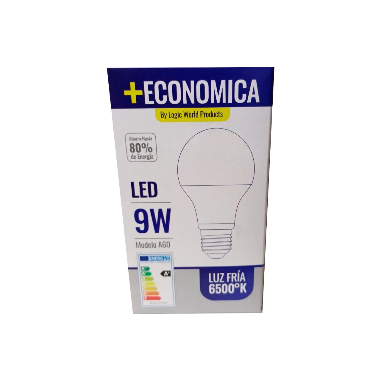 Ampolleta Led Económica A60 9W Blanco-Frio  6500K Wellmax 1
