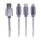 Cable 3 En 1 C/Micro Usb/Iphone/Tipo C Metálico 79Plc21522 Philco - Miniatura 1