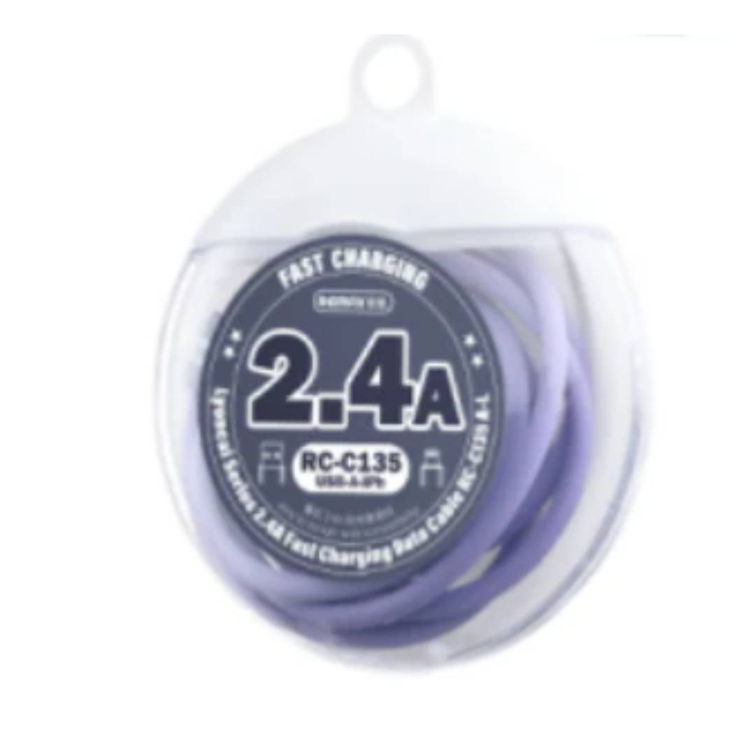 Cable Data Lyoncal 2.4A Usb  A Micro Fast Charging Rc-C135 Purple Remax 2