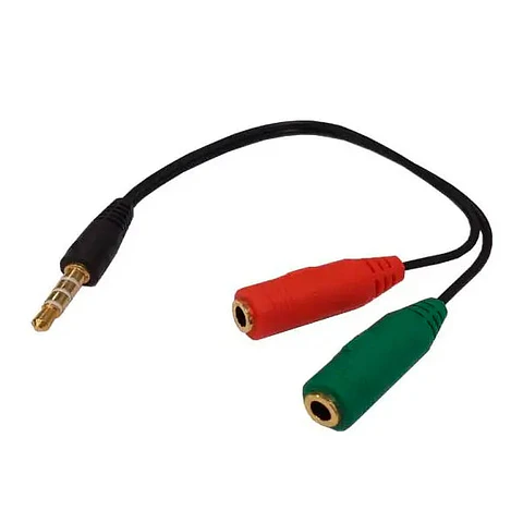 Cable De Audio 3,5Mm Macho A Micrófono Y Audífono.