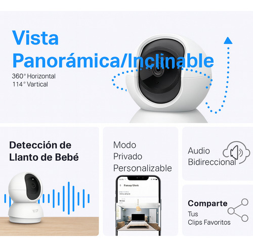 Cámara De Seguridad Tp-Link Tapo Smart C200 V1 Con Resolución 2Mp Visión Nocturna Incluida Color Blanco 9
