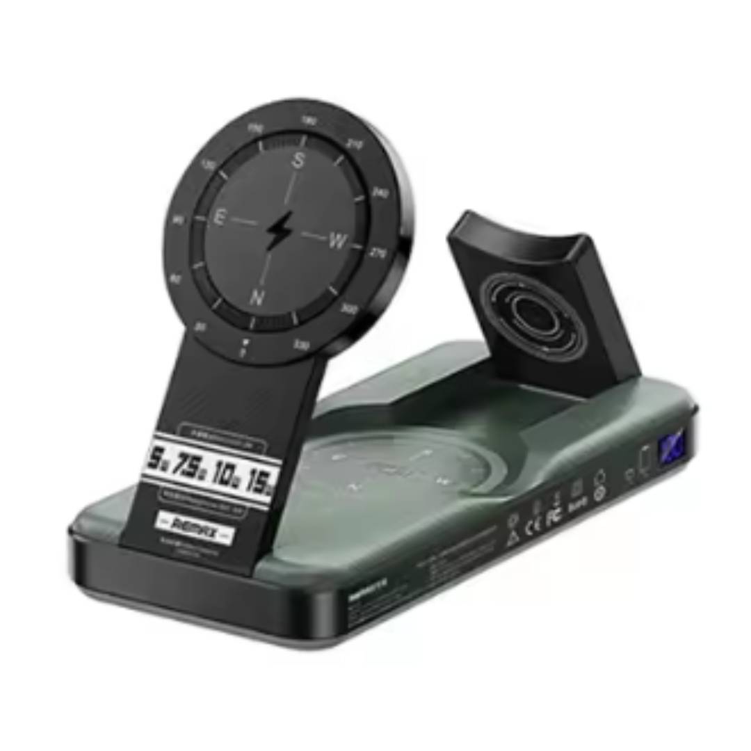 Batería Externa 10000Mah Magneto 5 En 1 Gray Wireless Rpp-589 Remax 1