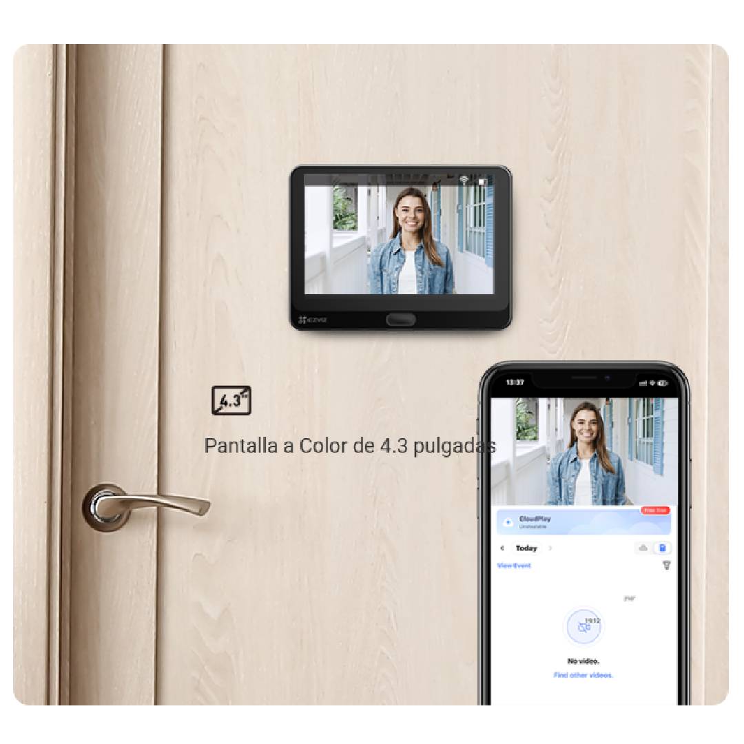 Camara Puerta C/Pantalla  1080P Cs-Hp4(2Wpfbs) Ezviz 3