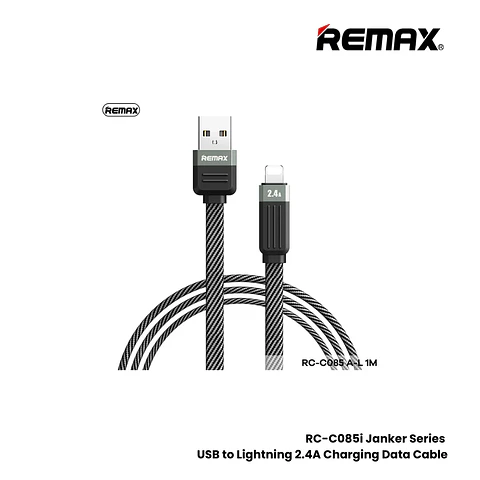 Cable Usb A Lightning Rc-085 1Mt 3A Black Remax 
