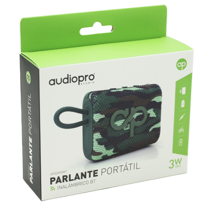 Parlante Portátil Inalámbrico Radio Fm Mimetizado Audiopro 2