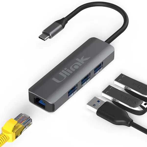 Adaptador Multipuerto Usb 4 En 1 Usb 3.0 Lan Ul-Adc403G Ulink 2