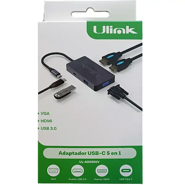 Adaptador Multipuerto Usb C 5 En 1 Ul-Adc501V Ulink  3