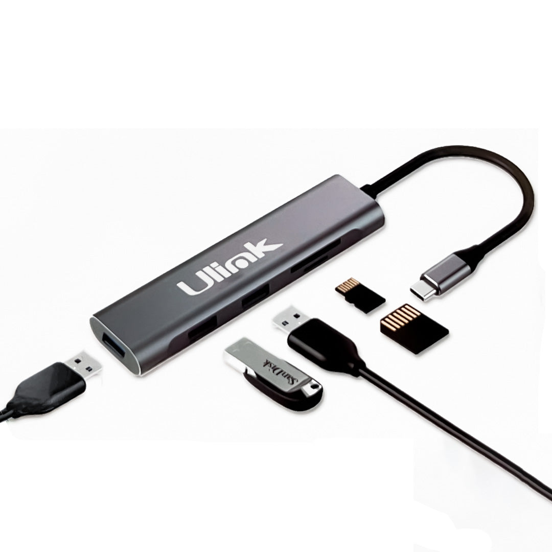 Adaptador Multipuerto Usb C 5 En 1- Usb3.0*3, Sd*1-Microsd*1 Aluminio / Mod. Ul-Adc530Rd 3