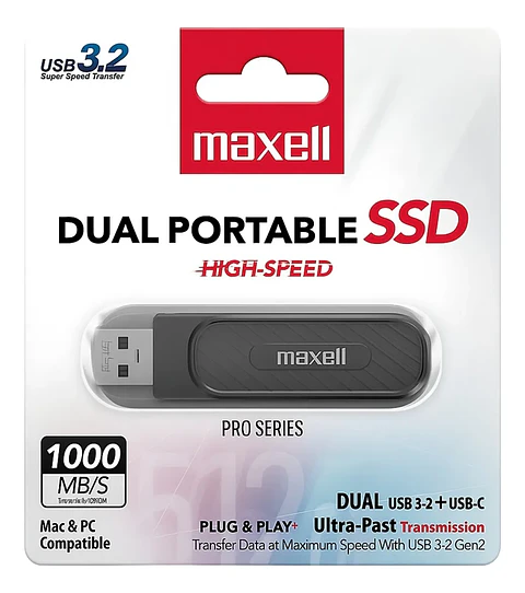 Pendrive 256Gb Usb 3,2 Usbc 1000Mbs Maxell