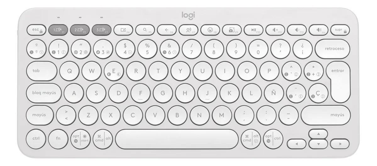 Teclado Logitech Pebble 2 K380S Blanco Español Idioma Español Latinoamérica 1