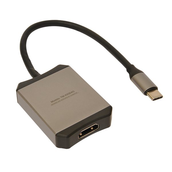 Adaptador Type-C Macho A Hdmi Hembra 4K Carcasa Aleación Aluminio Tecmaster 2