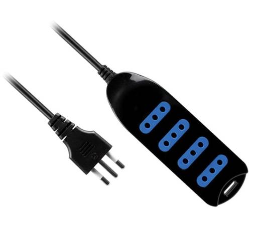 Alargador Multiple Xt52 4 Pos 1,50Mts Negro Philco 1