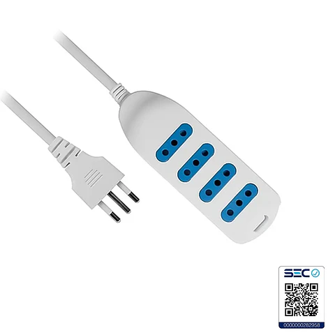Alargador Multiple Xt52 4 Pos 5Mts Blanco 1450B Philco