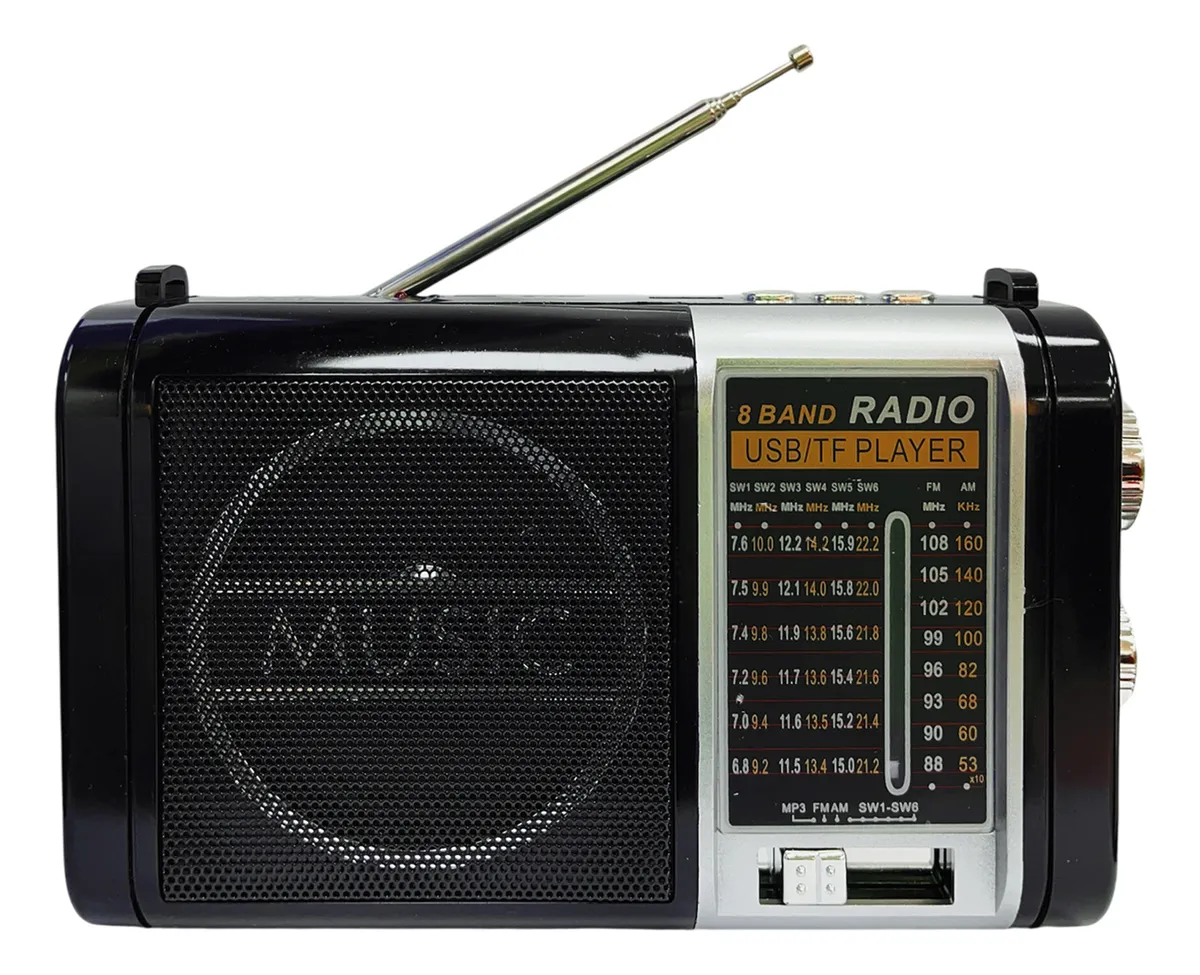 Radio Portátil 5W Recargable Usb Con Linterna Tecnolab Tl638 Negro 1