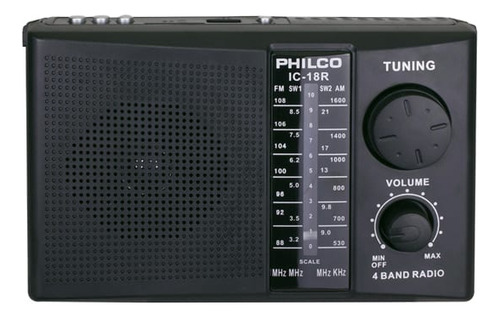 Radio Portatil Philco Fm Am Sw1 Sw2 Mp3 Usb Sd Color Negro 3