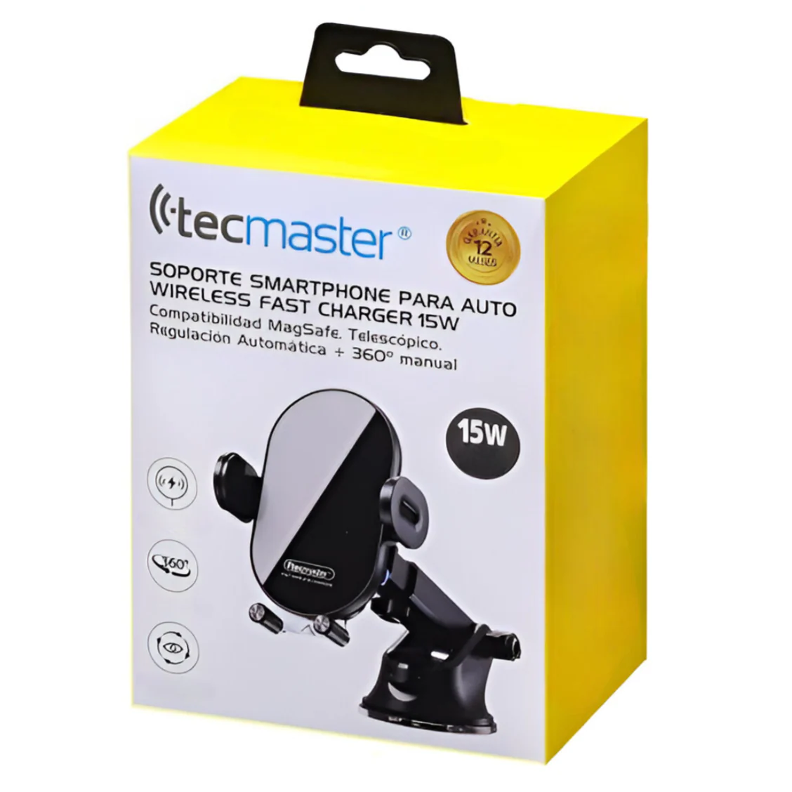 Soporte Para Celular  De Auto Tm-200543 Cargador 15W Tecmaster 9