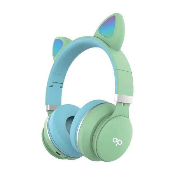 Audífono Bluetooth Cat Headband Con Luz Led Green 2