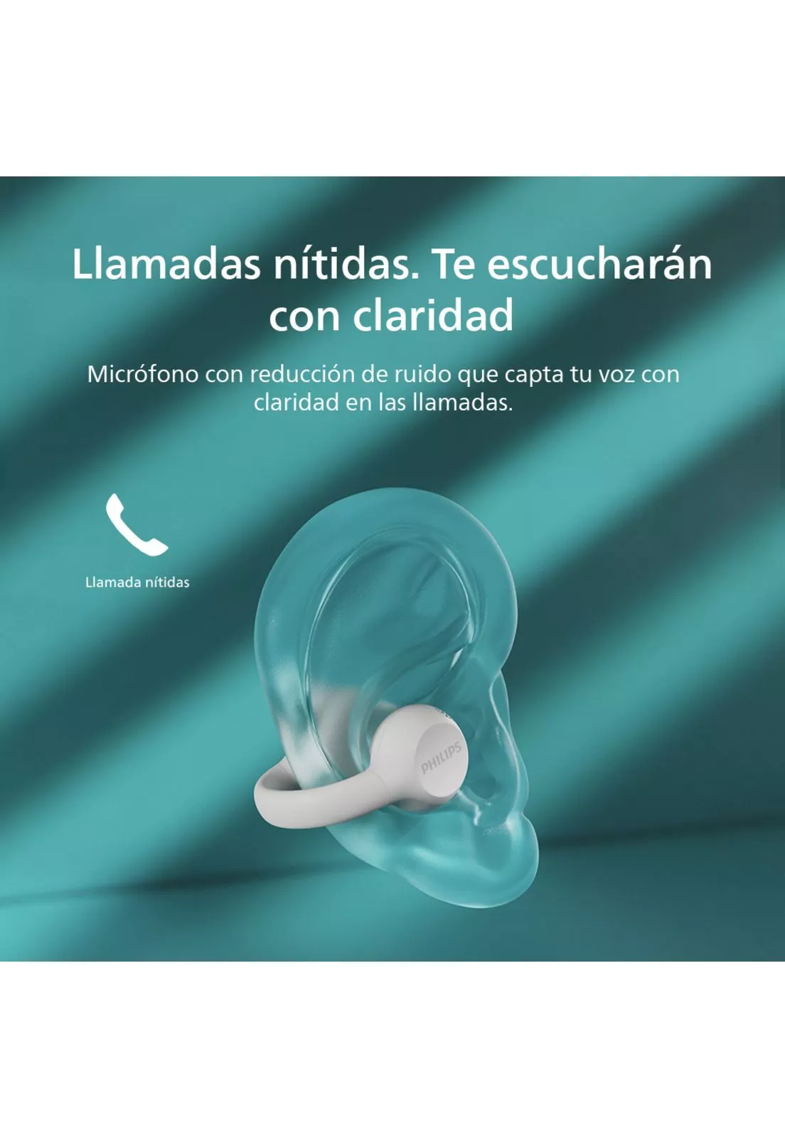 Audifono Bluetooth De Oido Abierto Taq2000 Blanco Philips  2
