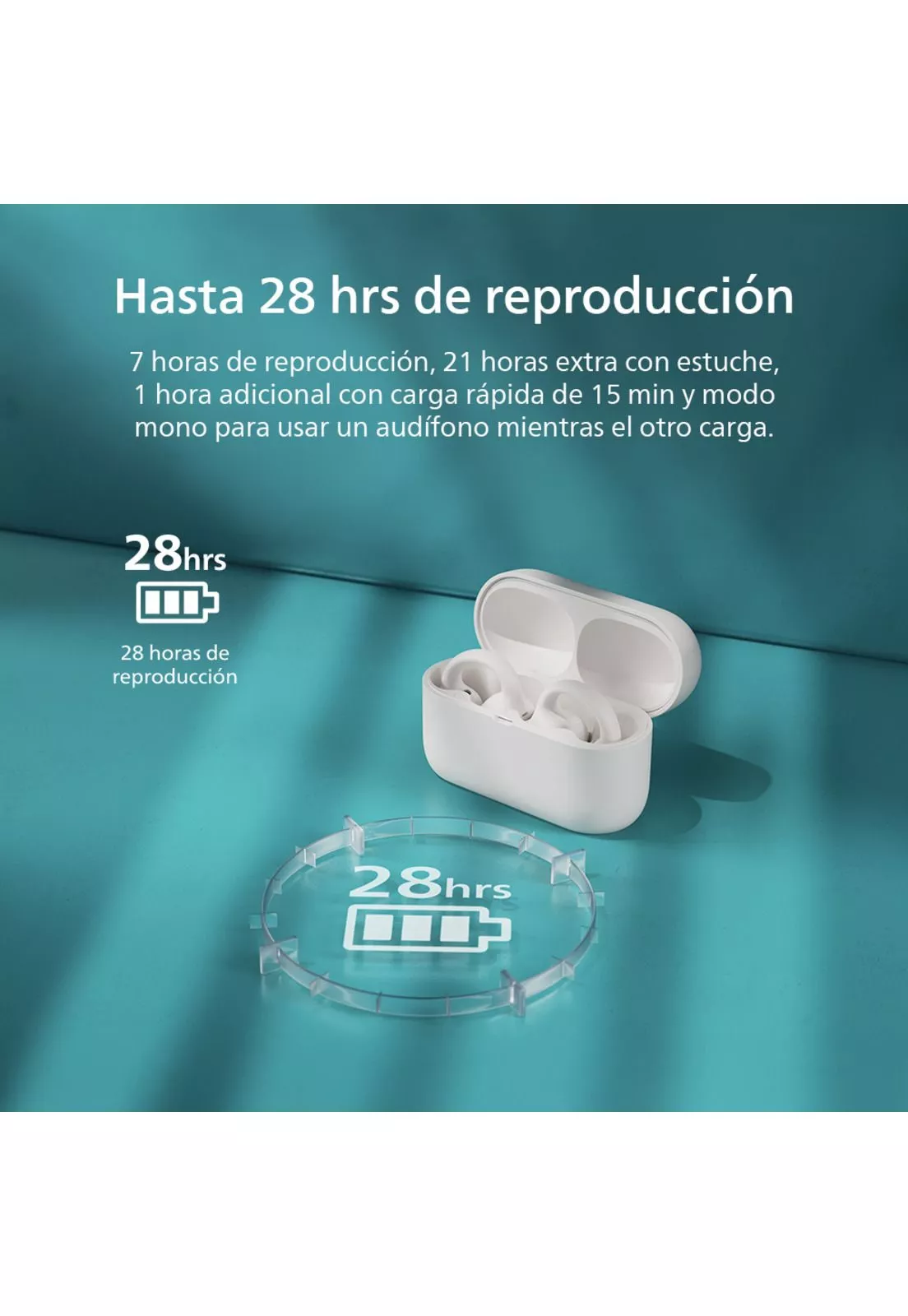 Audifono Bluetooth De Oido Abierto Taq2000 Blanco Philips  5