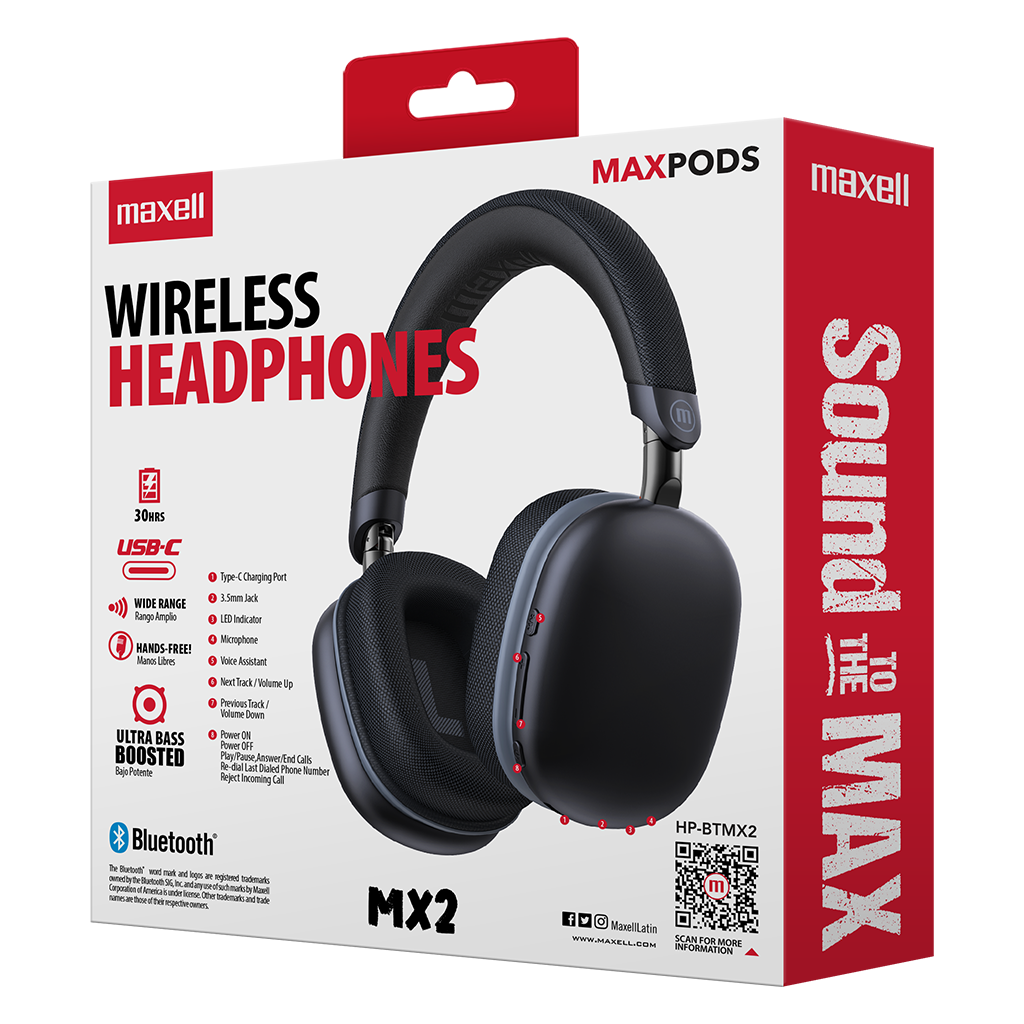 Audifono Bluetooth Inalámbricos Hp-Btmx2 Maxell 2