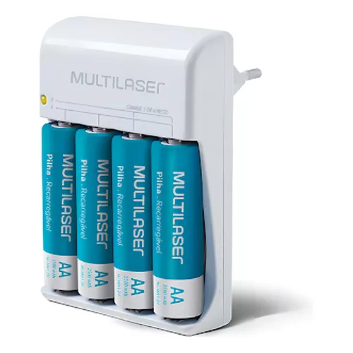 Cargador Kit + 4 Pilas Aa 2500 Mah Multilaser 3