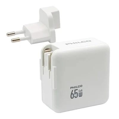 Cargador Súper Rápido Philco Usb‑A + Usb‑C 65 W Qc665  1
