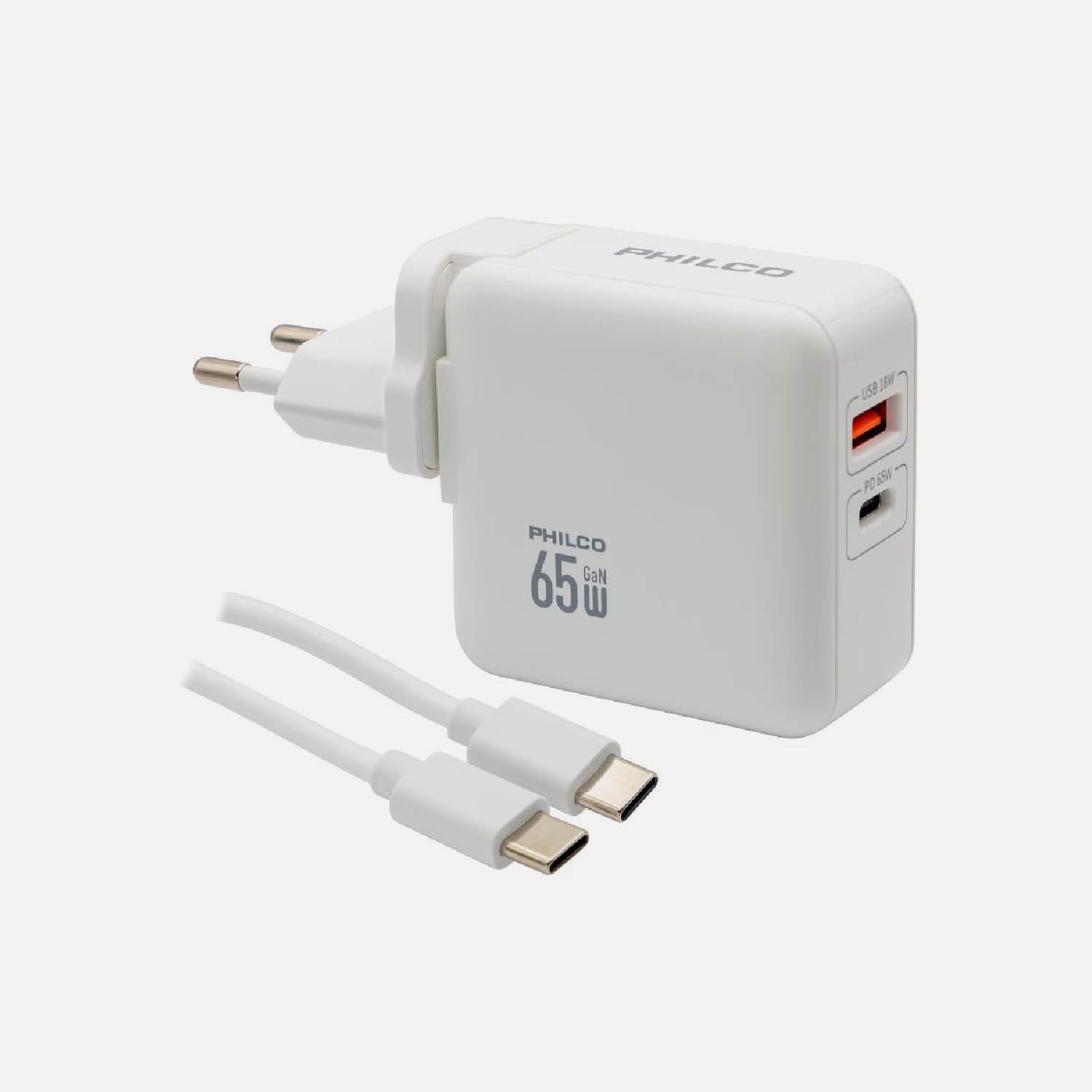 Cargador Usb Tipo/C Tipo/A 65W Qc665 Philco 1