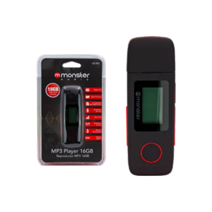 Reproductor Mp3 Player 16Gb Monster Black/Red 3