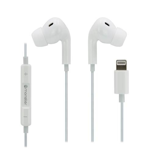 Audifono Con Cable L21Wt M/Libres Lightning Blanco Monster 1