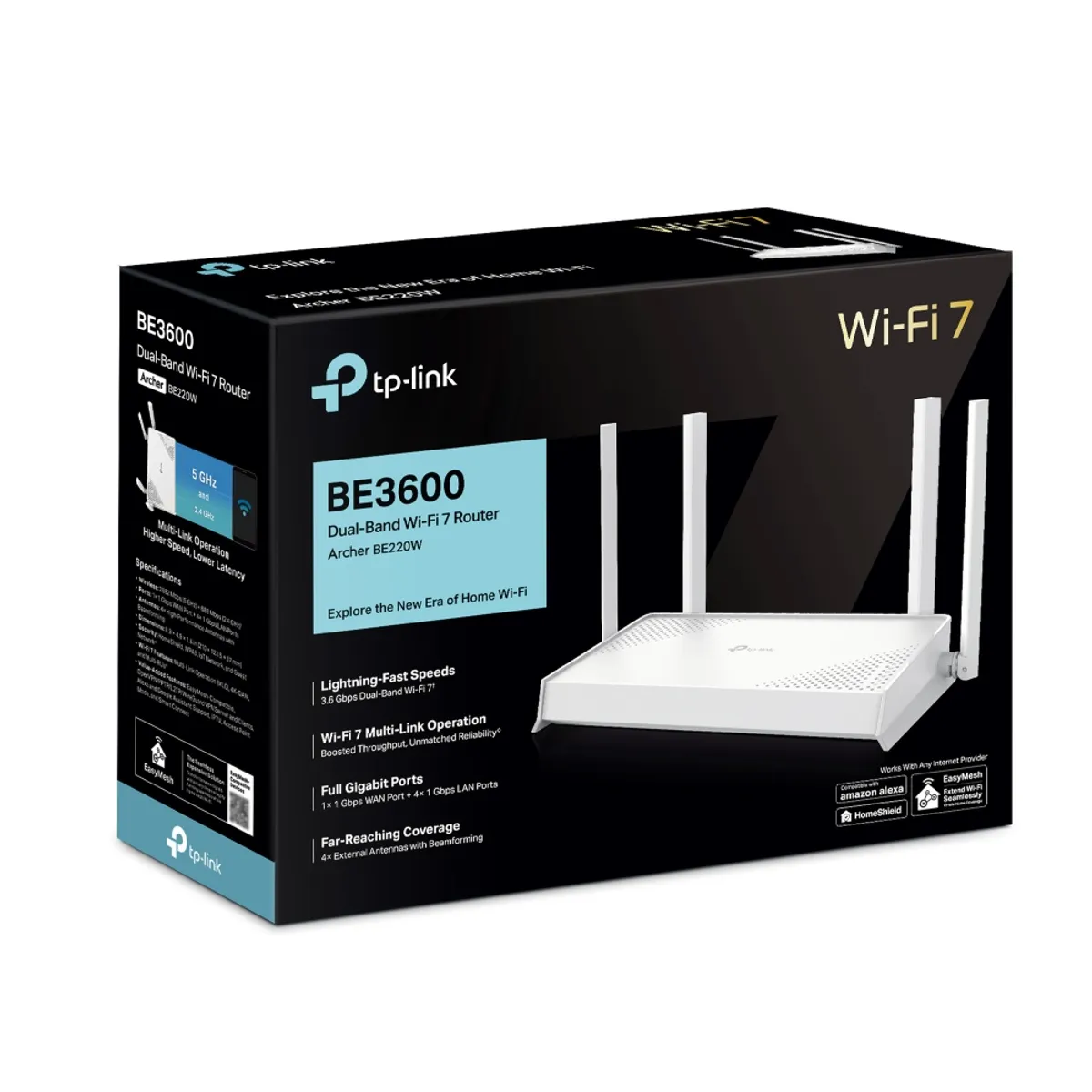 Router Wifi 7 Be220W Dual Band Be3600 Tp-Link 4